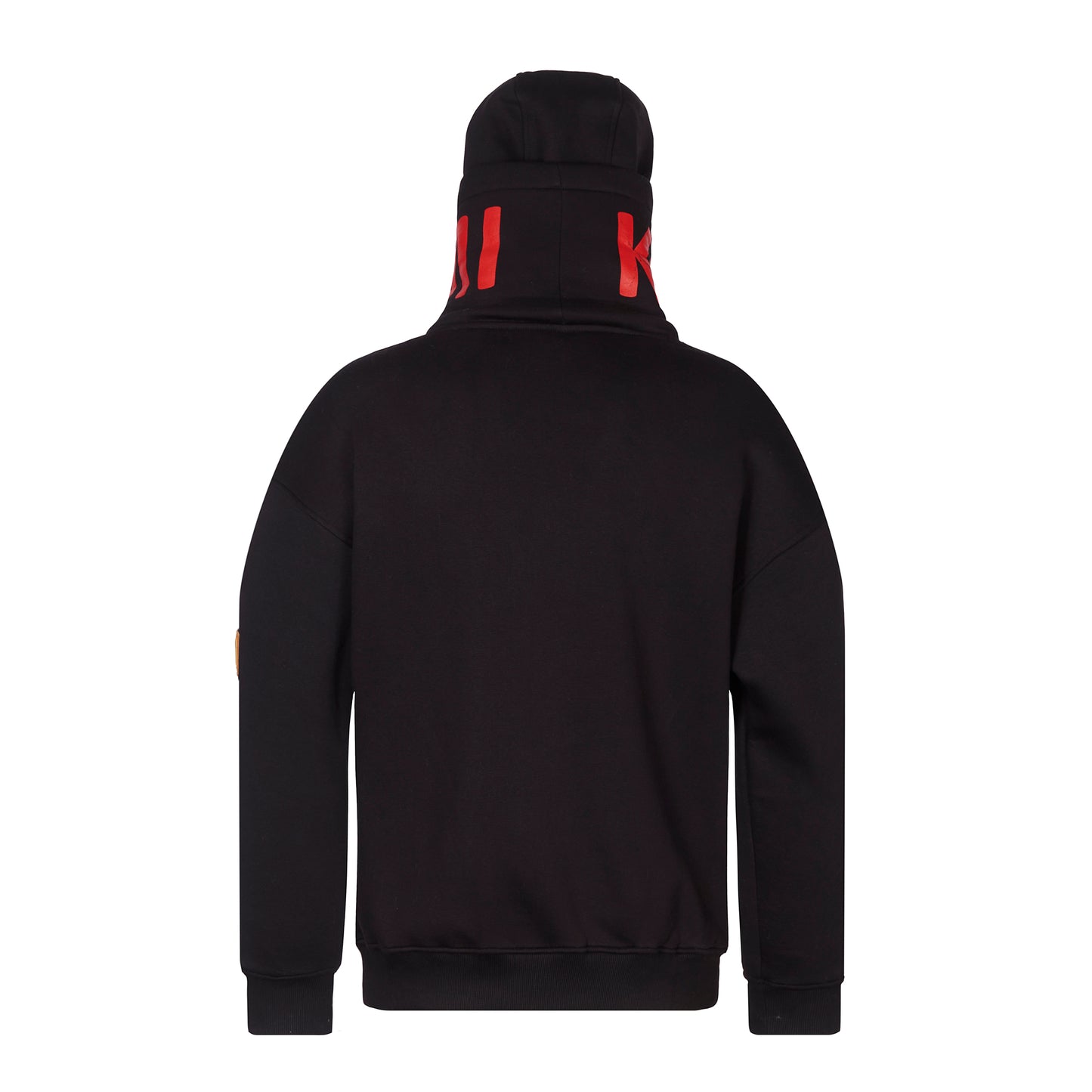 Hoher Kragen Oversize Hoodie - Schwarz