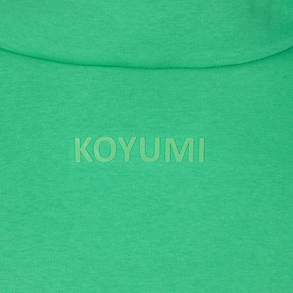 Hoher Kragen Oversize Hoodie - Green