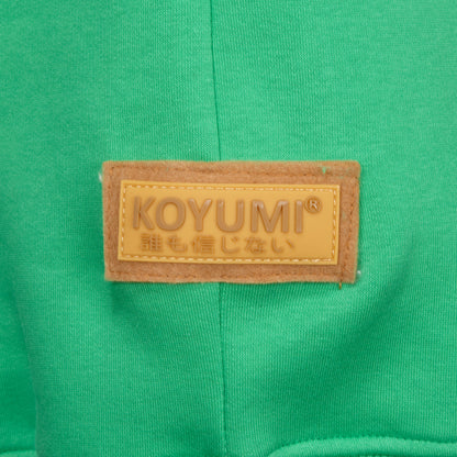 Hoher Kragen Oversize Hoodie - Green