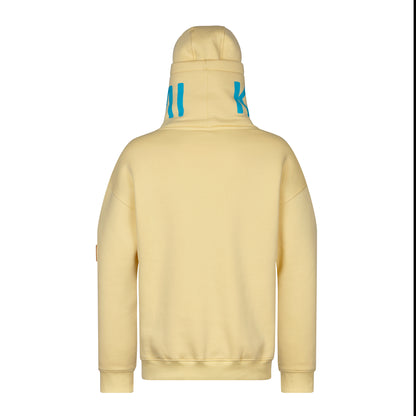 Hoher Kragen Oversize Hoodie - Yellow
