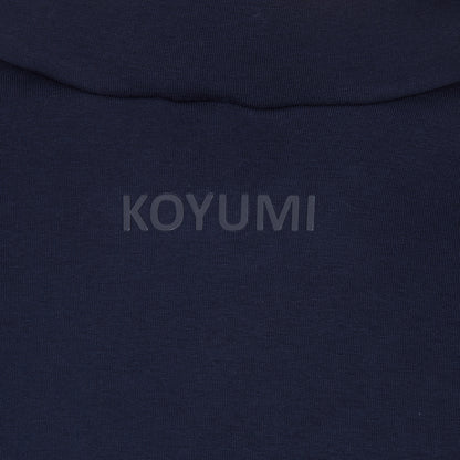 Hoher Kragen Oversize Hoodie - NAVY