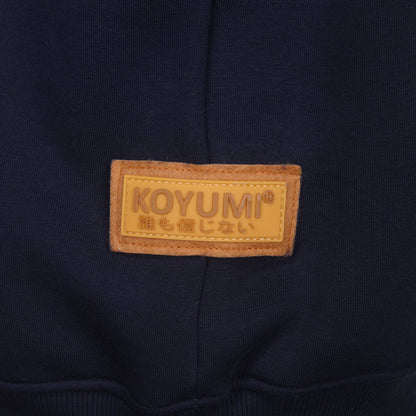 Hoher Kragen Oversize Hoodie - NAVY