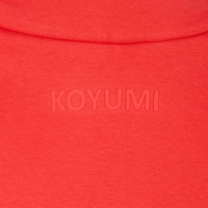 Hoher Kragen Oversize Hoodie - RED