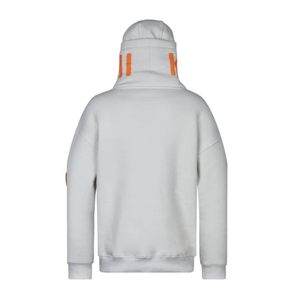 Hoher Kragen Oversize Hoodie - STONEGREY