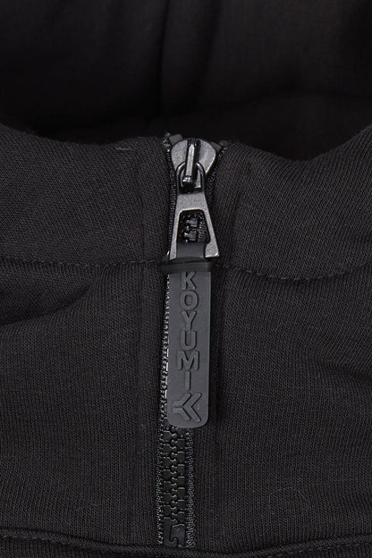 Kragen mit Reißverschluss Hoodie