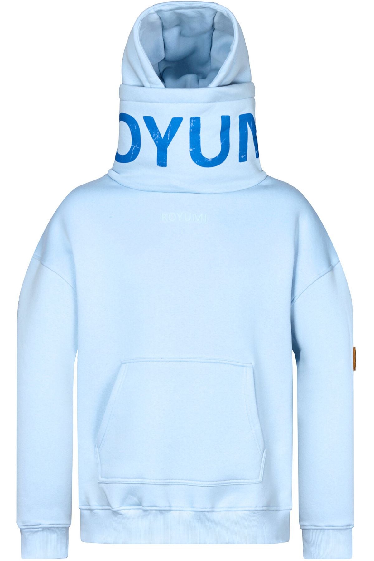 Hoher Kragen Oversize Hoodie - BABY BLAU