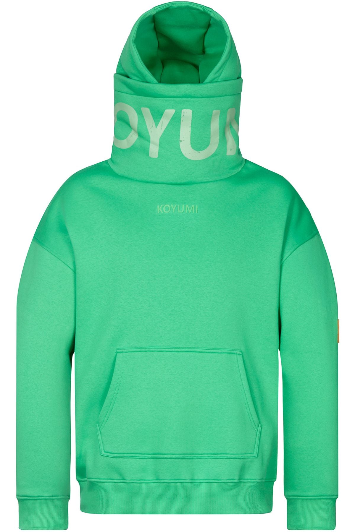 Hoher Kragen Oversize Hoodie - Green