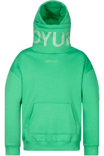 Hoher Kragen Oversize Hoodie - Green