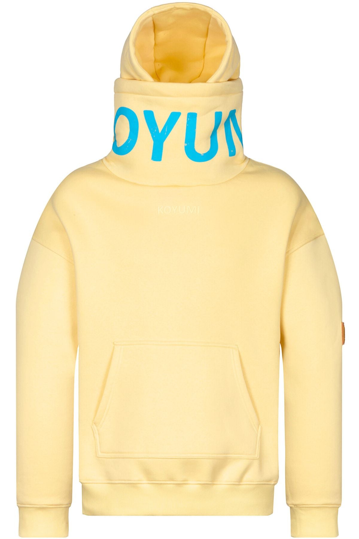 Hoher Kragen Oversize Hoodie - Yellow