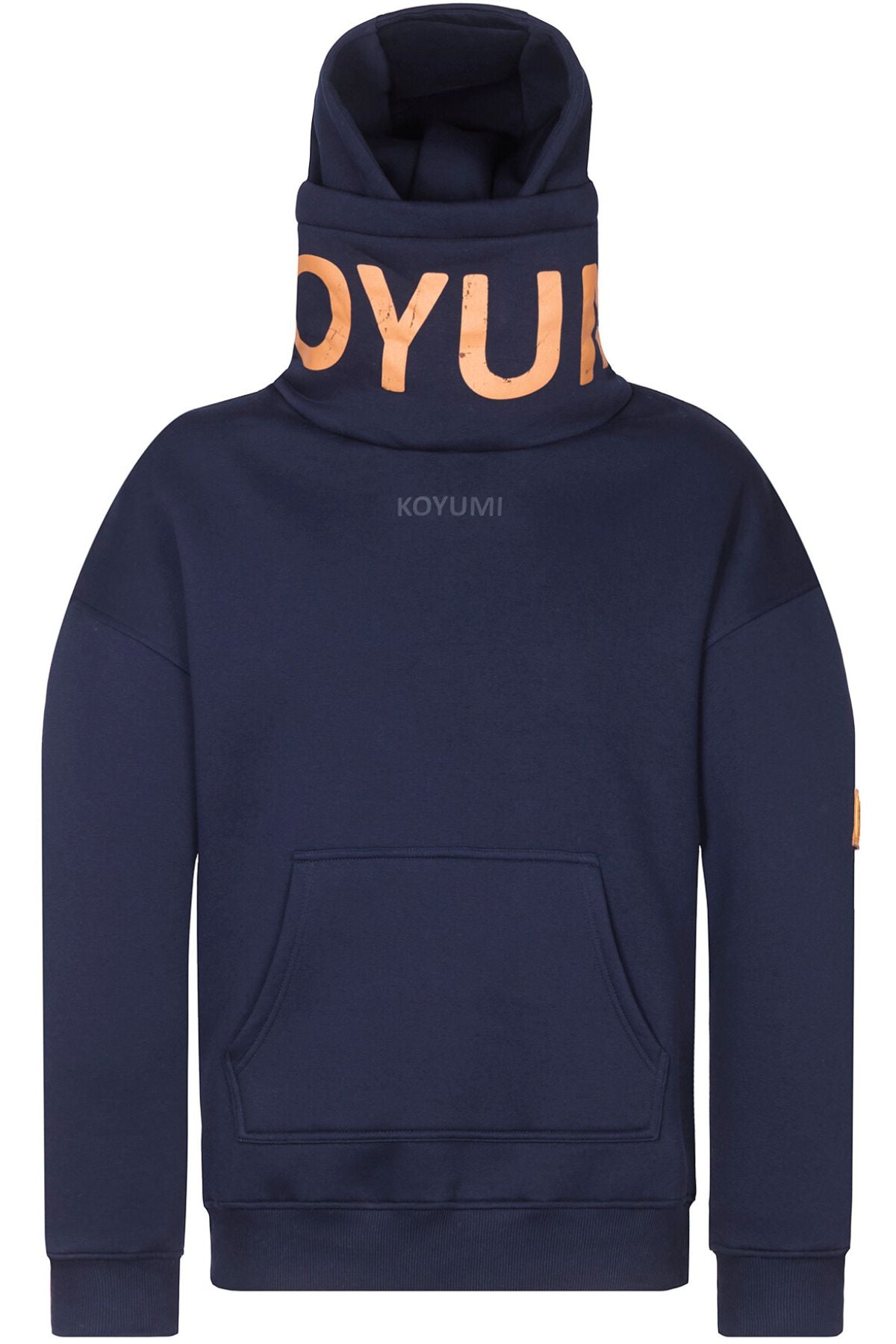 Hoher Kragen Oversize Hoodie - NAVY