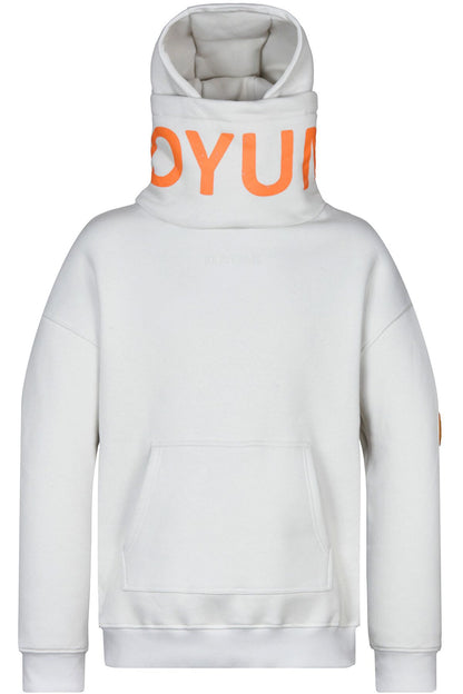 Hoher Kragen Oversize Hoodie - STONEGREY